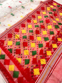 Jamdani sari with all over work and exquisite Pallu