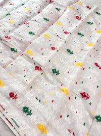 Jamdani sari with all over work and exquisite Pallu