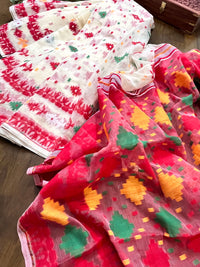 Jamdani sari with all over work and exquisite Pallu
