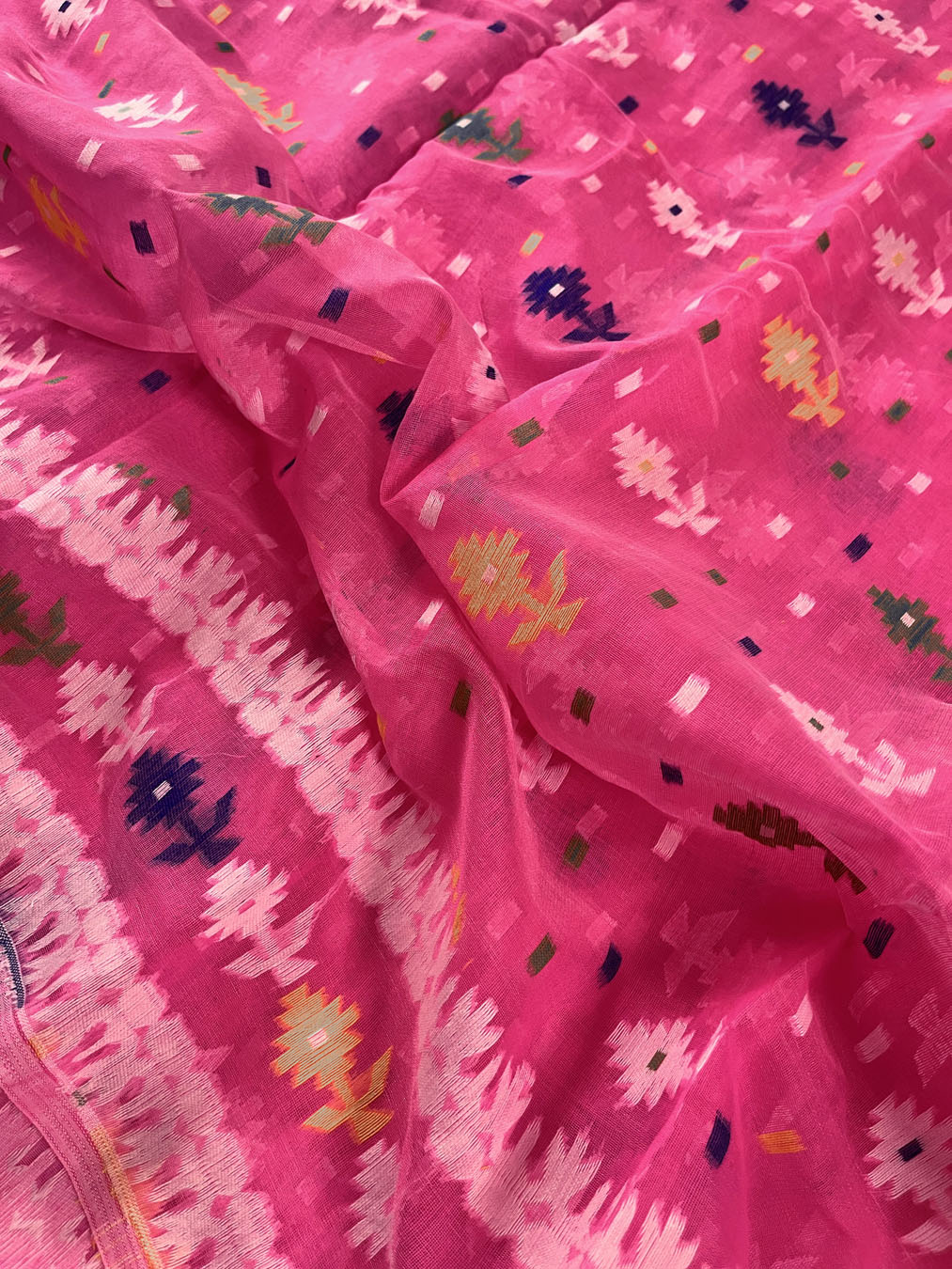 Jamdani sari with all over work and exquisite Pallu