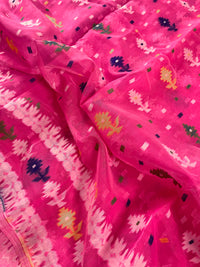 Jamdani sari with all over work and exquisite Pallu