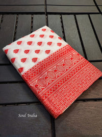 Cotton Woven Saree - Dudhe Alta Collection