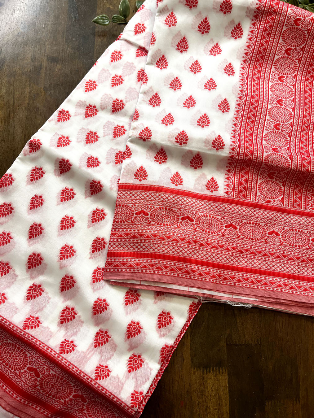 Cotton Woven Saree - Dudhe Alta Collection