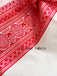 Cotton Woven Saree - Dudhe Alta Collection