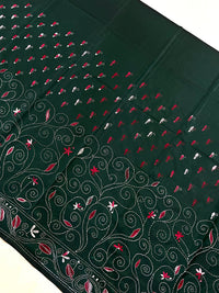 Shantiniketan Hand Embroidery Kantha Stitch Saree - Green