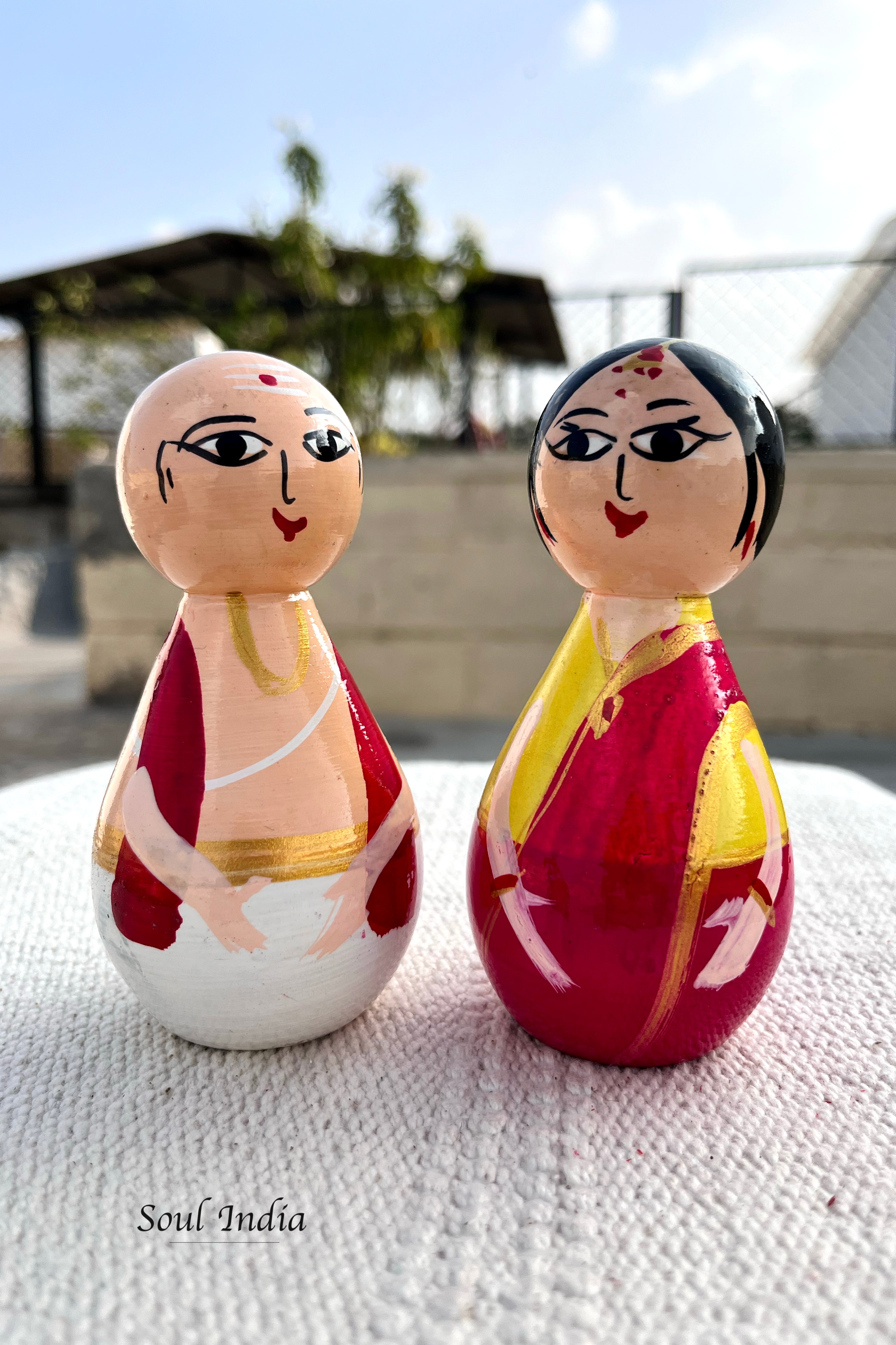 Handcrafted GI TAGGED Etikoppaka Village Pandit Couple – Soul India