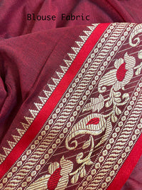 Meenakari Border Cotton Saree - Green