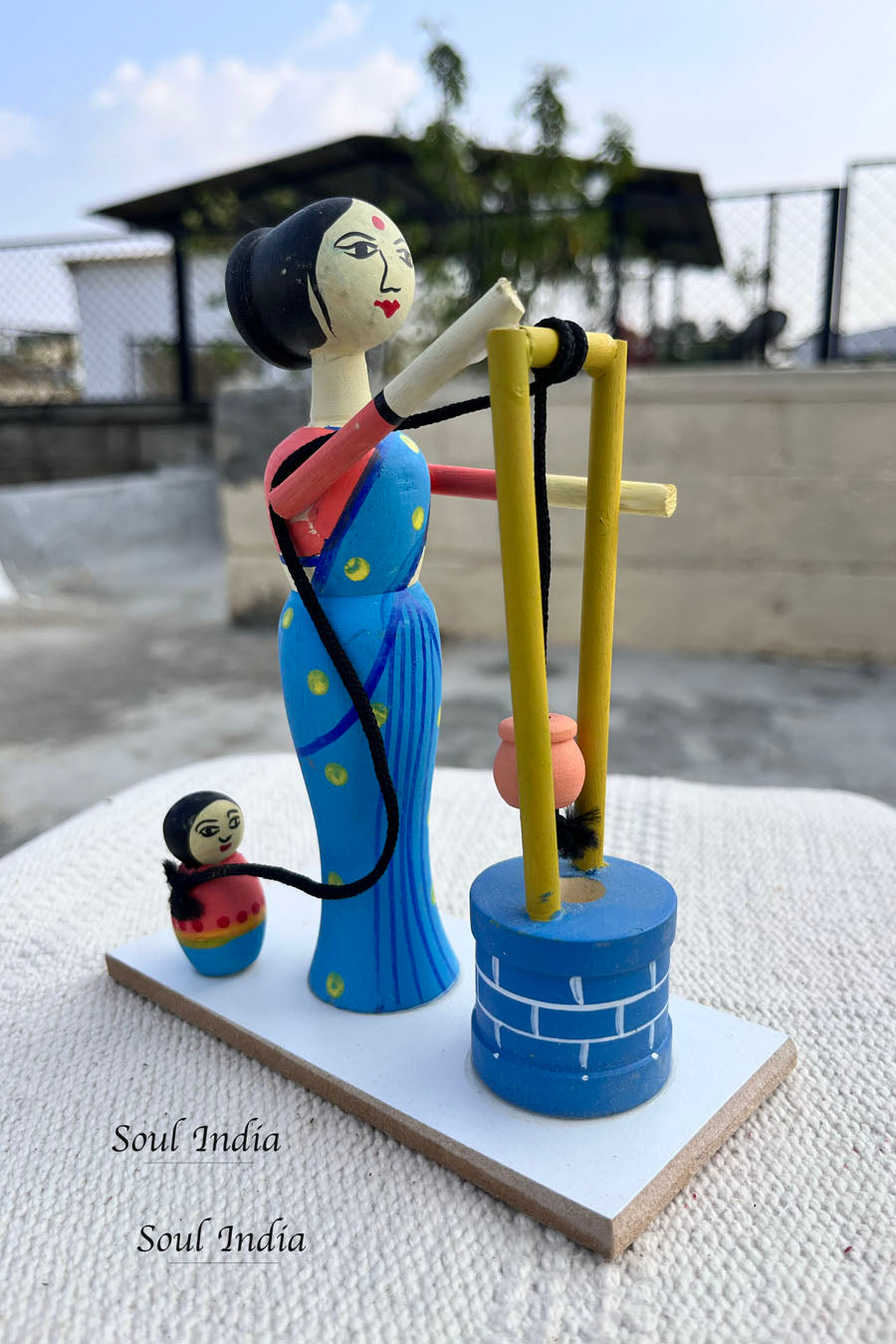 Handcrafted GI TAGGED Channapatna Wooden Mother Child – Soul India