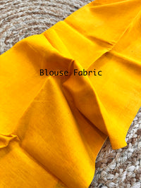 Mulmul Cotton  Batik Print Saree - Yellow