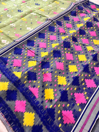 Jamdani sari with all over work and exquisite Pallu