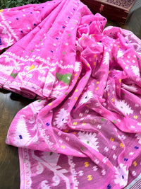 Jamdani sari with all over work and exquisite Pallu