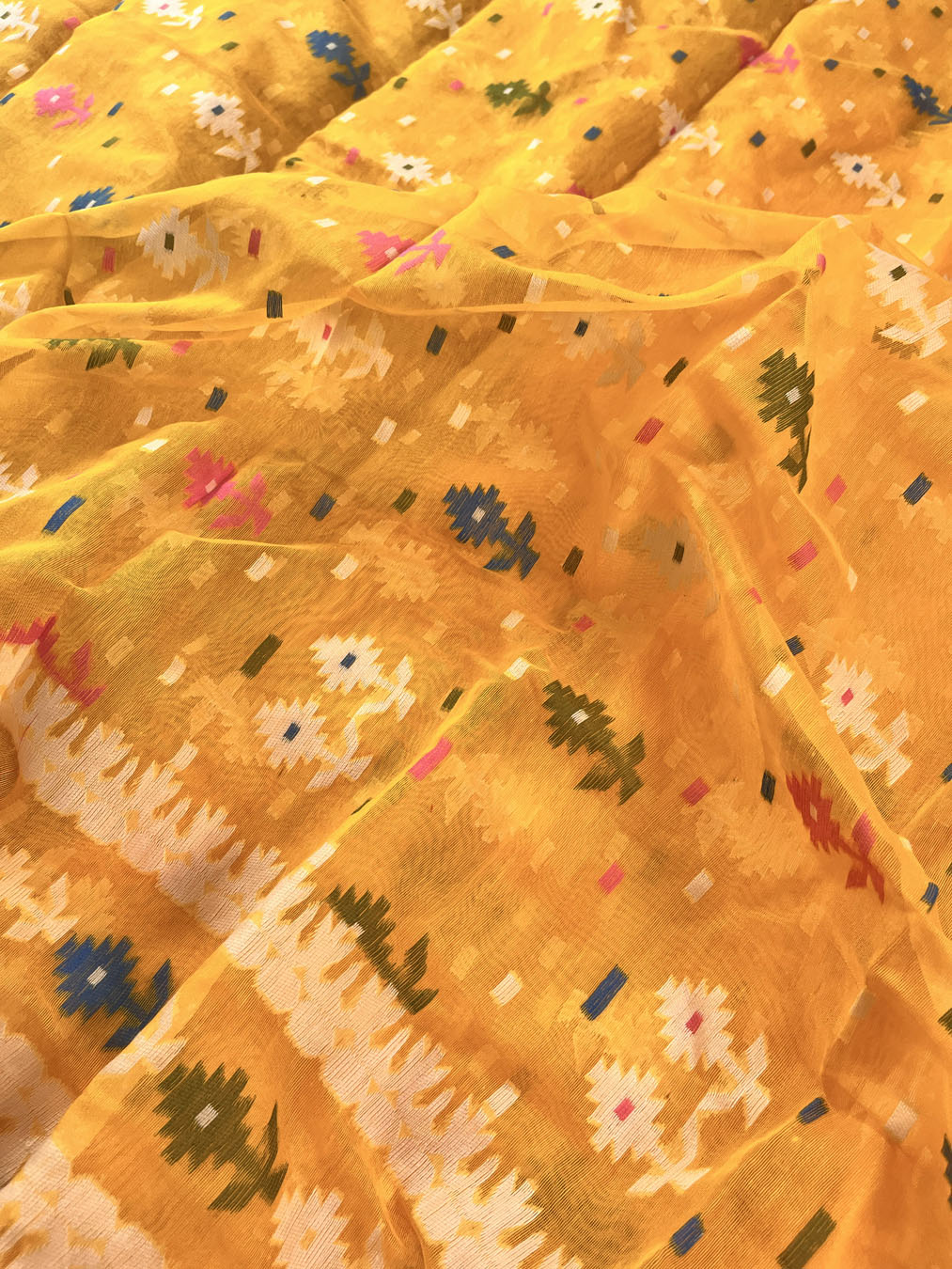 Jamdani sari with all over work and exquisite Pallu