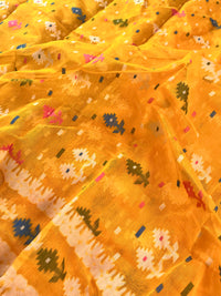 Jamdani sari with all over work and exquisite Pallu