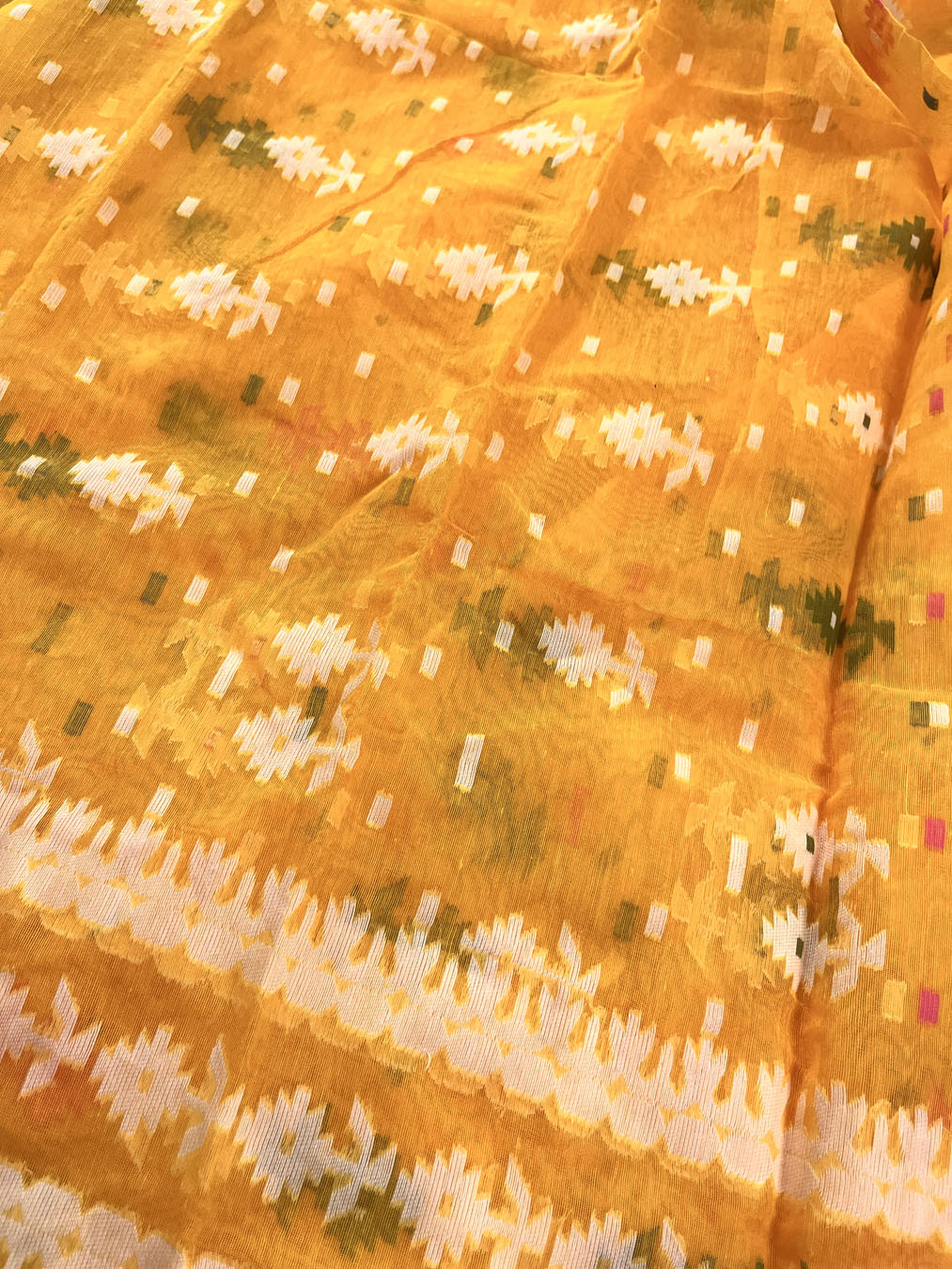 Jamdani sari with all over work and exquisite Pallu