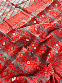 Jamdani sari with all over work and exquisite Pallu