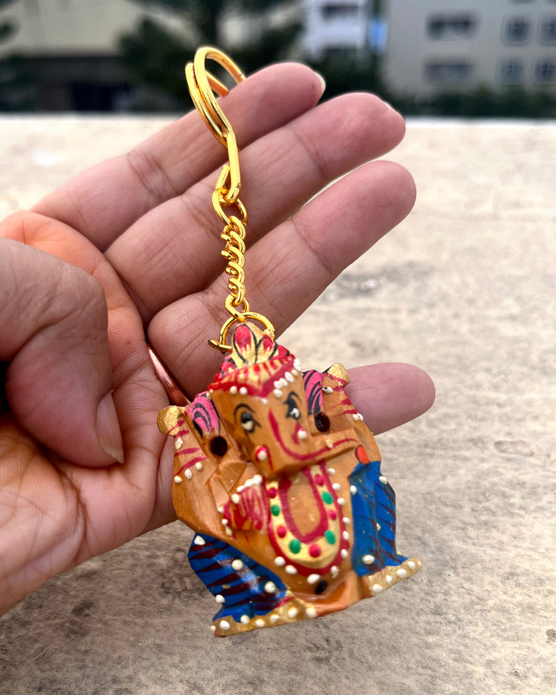 Handcrafted Wooden Keychain - Kondapalli Art