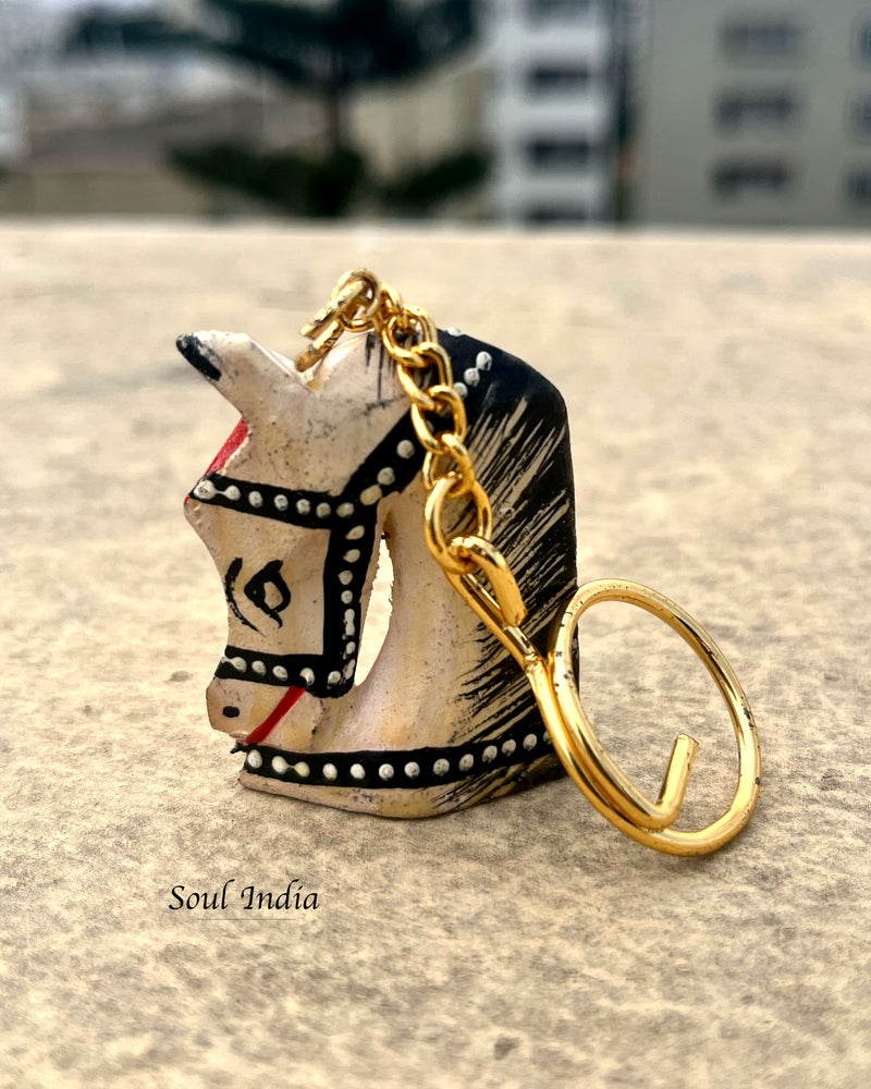 Handcrafted Wooden Keychain - Kondapalli Art