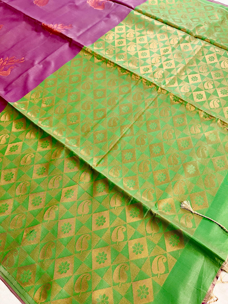 Banarasi Silk Saree With Woven Work  - Pink