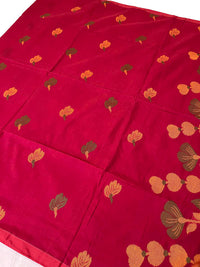 Tropicanaa - Hand-spun Handloom Cotton Saree - Red