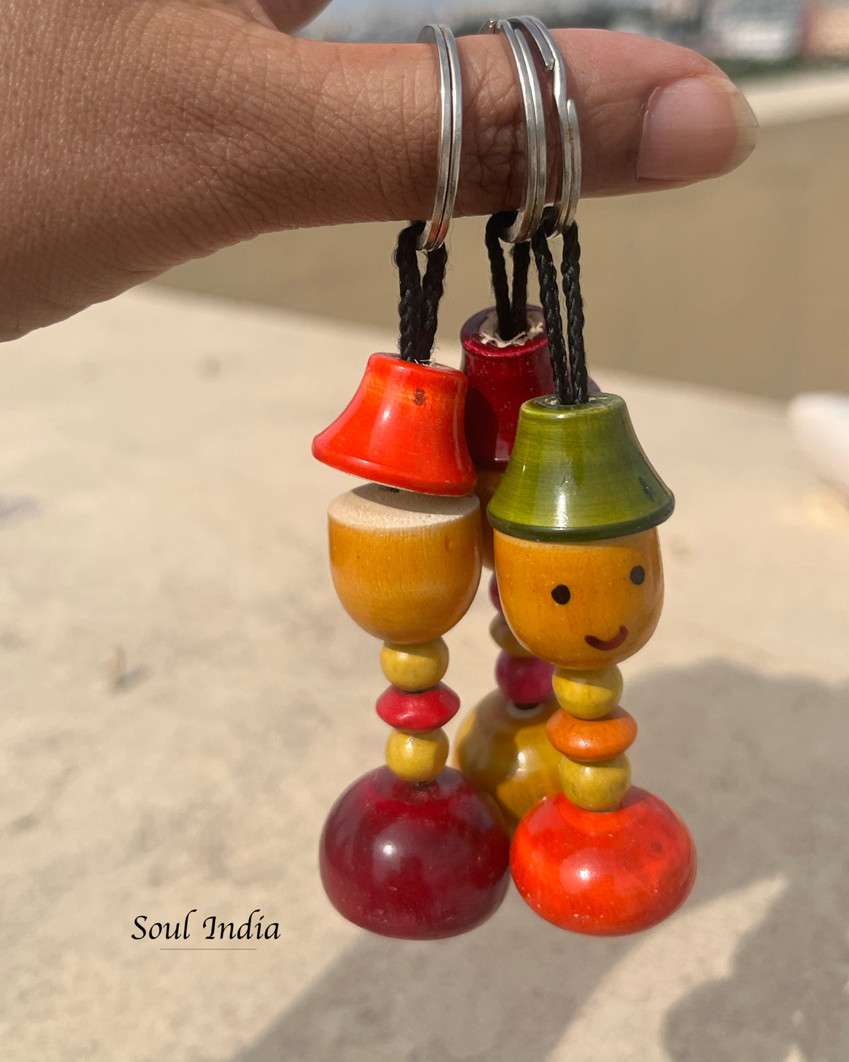 Handcrafted Wooden Keychain - Kondapalli Art