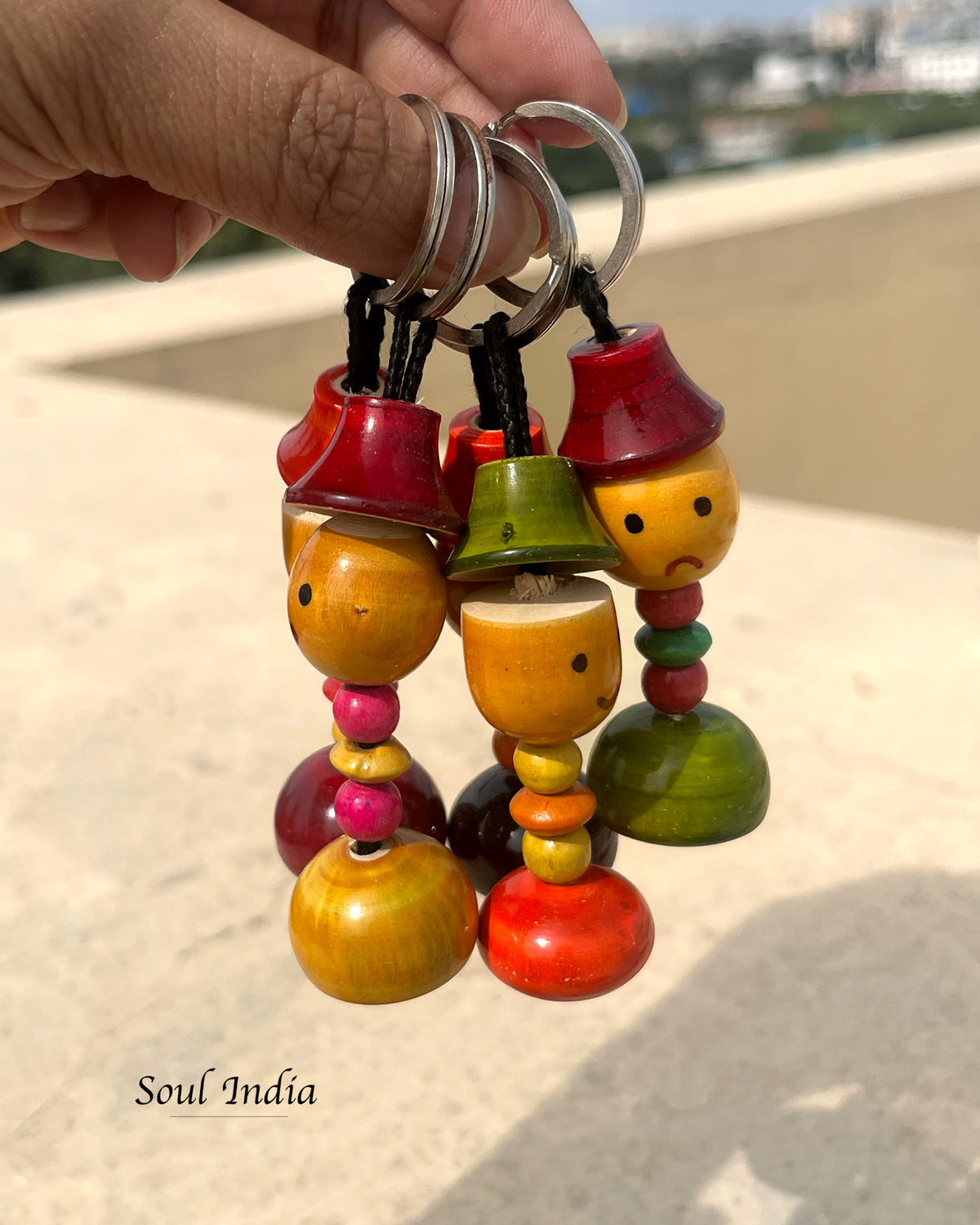 Handcrafted Wooden Keychain - Kondapalli Art