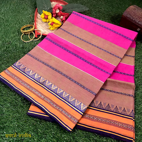 All over handwoven Tant Cotton Saree