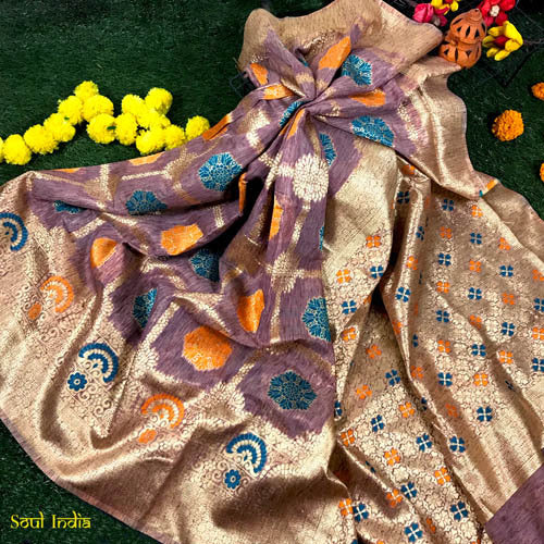 Khadi Cotton Silk Saree with All Over Woven Work