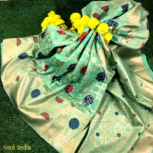 Khadi Cotton Silk Saree With All Over Woven Work