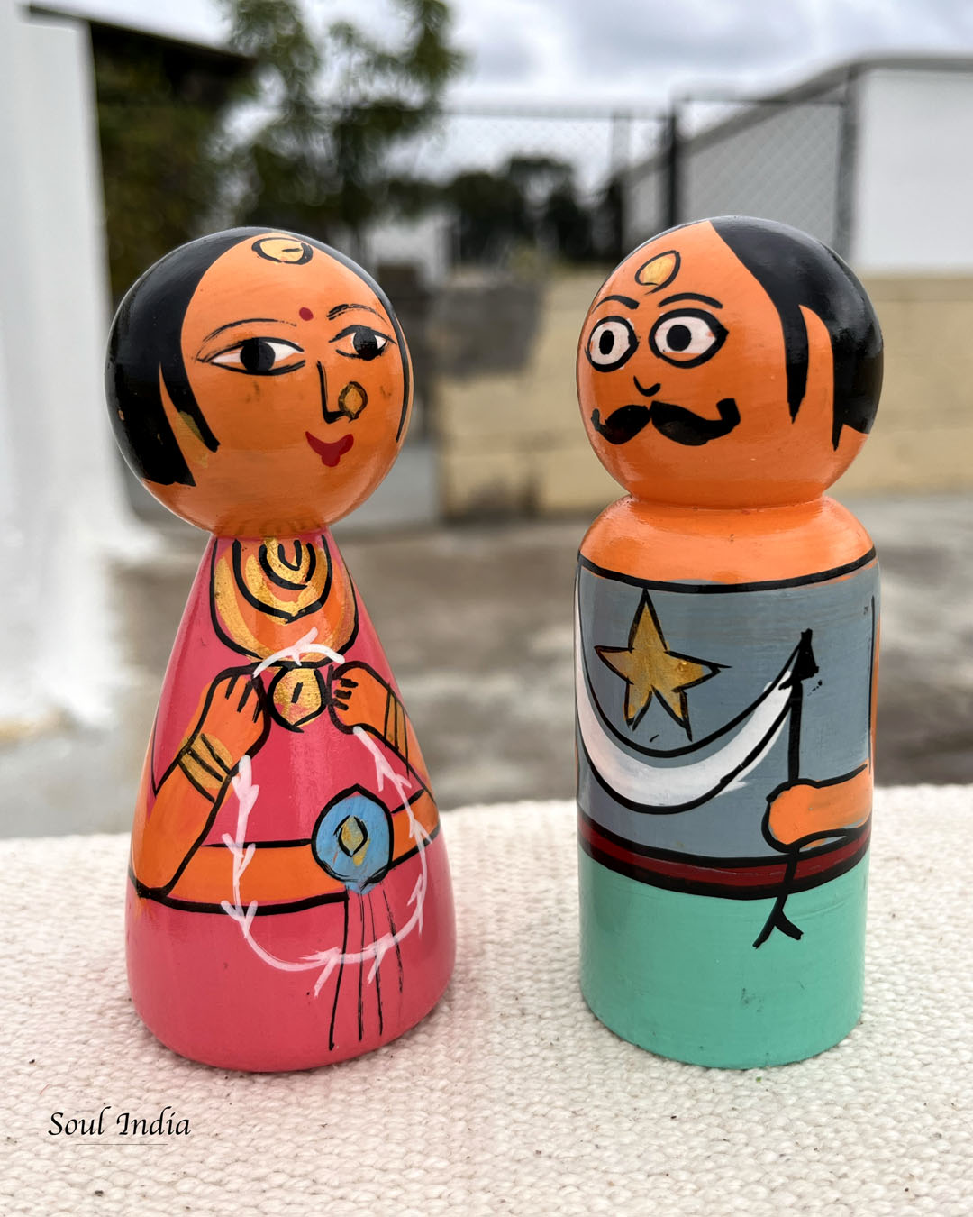 Handcrafted GI TAGGED Etikoppaka Couple Doll