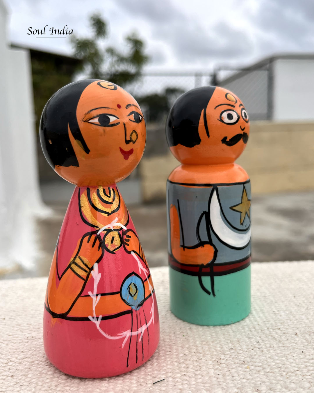 Handcrafted GI TAGGED Etikoppaka Couple Doll