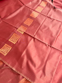 Banarasi Silk Saree With Woven Work - Rust Orange