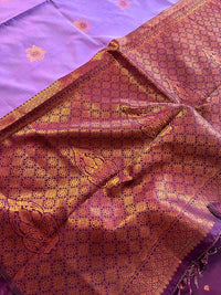 South Silk Saree With Heavy Zari Work- Purple