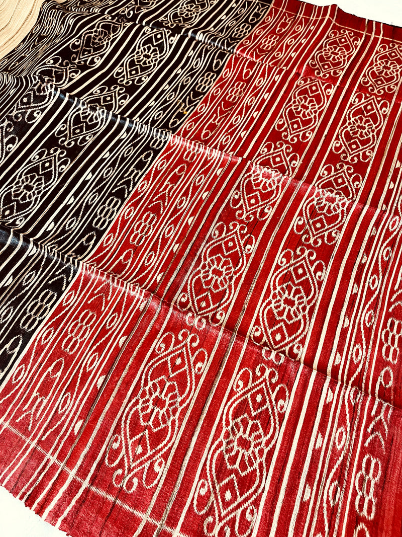 Handwoven Warli Print Tussar Silk Saree