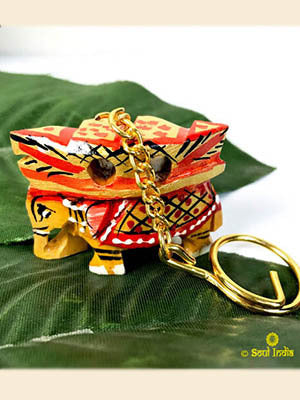 Handcrafted Wooden Keychain - Kondapalli Art