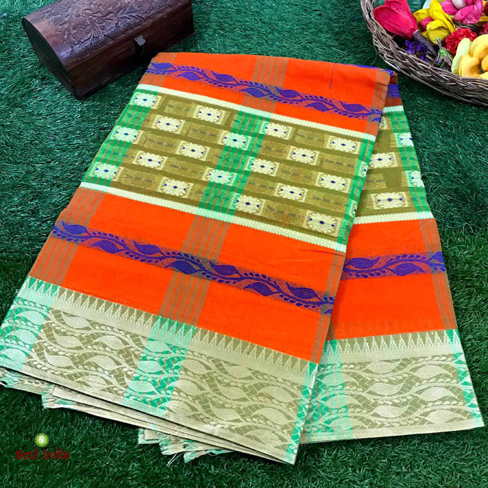 Bengal Tangail Tant cotton Saree