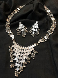 Oxidised Silver Polished Neo-Ethnic Necklace Set