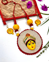 Handmade Terracotta Durga Terracotta Jewellery Set