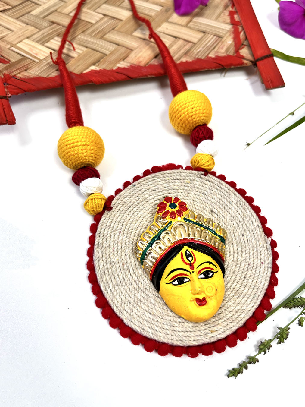 Handmade Terracotta Durga Terracotta Jewellery Set