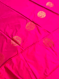 Banarasi Silk Saree With Woven Work - Pink