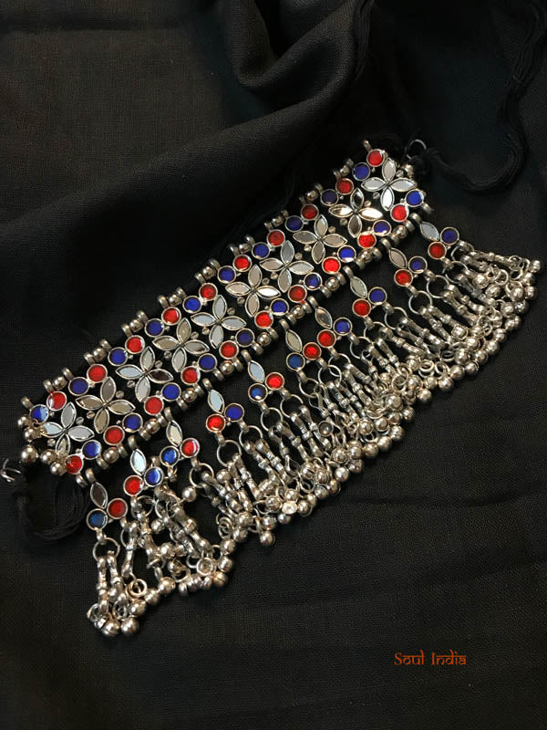 Oxidised Silver Polished Neo Ethnic Choker