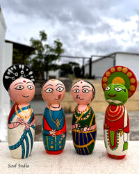 Handcrafted GI TAGGED Etikoppaka Kathakali Dancers