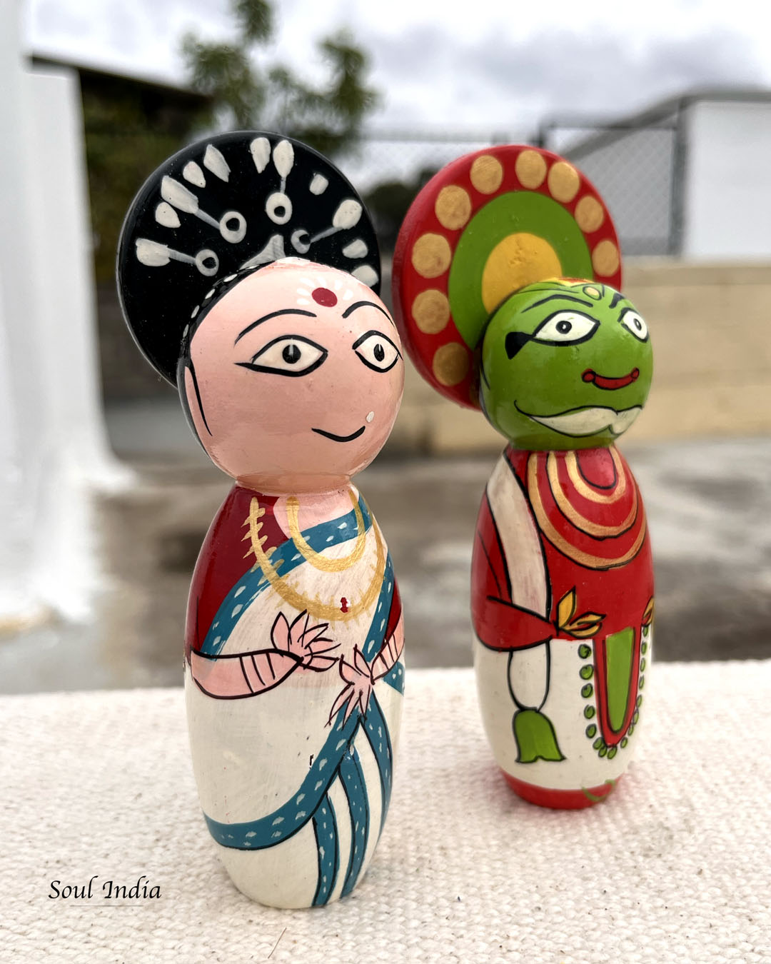 Handcrafted GI TAGGED Etikoppaka Kathakali Dancers