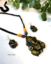 Handmade Terracotta Ganesha Terracotta Necklace