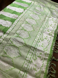 Cotton Linen Lucknow Chikankari  Work Saree