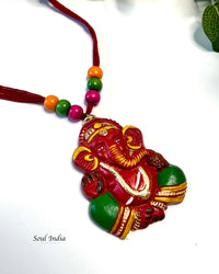 Handmade Terracotta Ganesha Terracotta Necklace