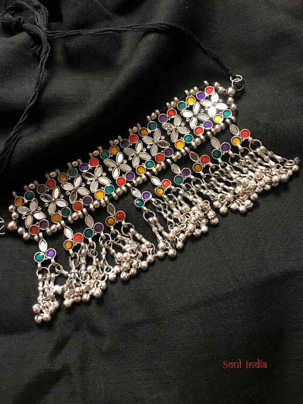 Oxidised Silver Polished Neo Ethnic Choker