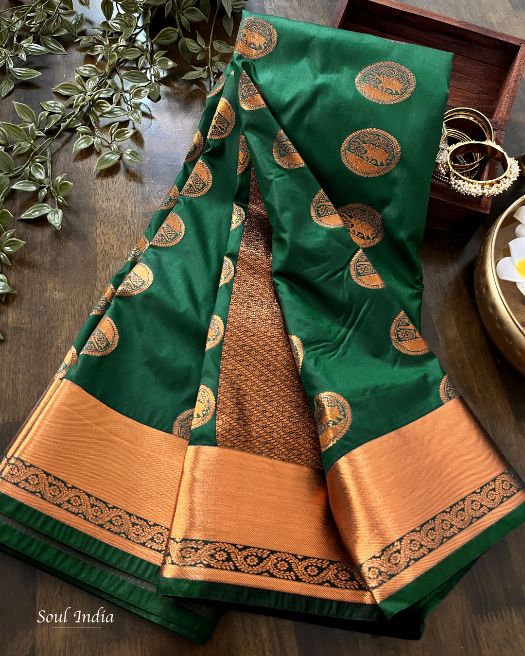 South Silk Kanjivaram Saree - Green