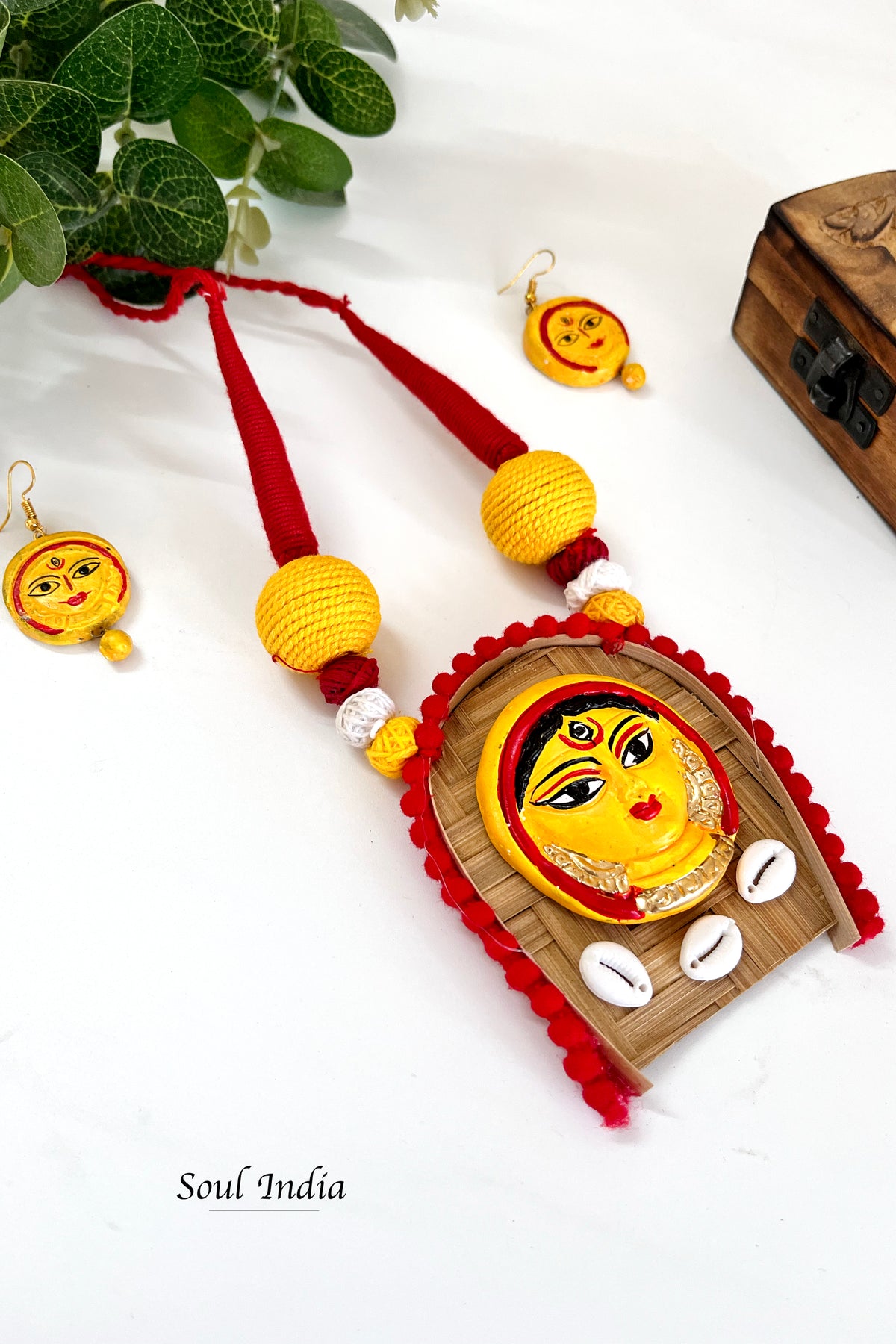 Handmade Terracotta Durga Terracotta Jewellery Set