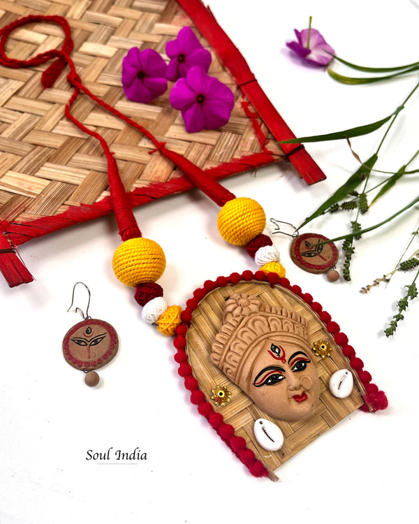 Handmade Terracotta Durga Terracotta Jewellery Set