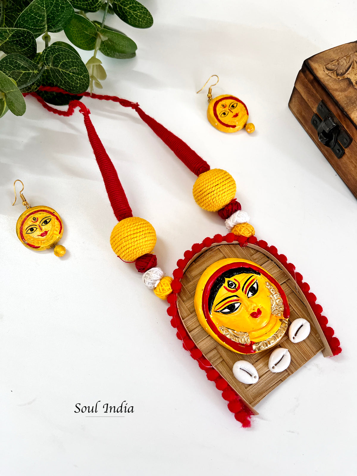 Handmade Terracotta Durga Terracotta Jewellery Set